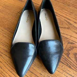 Aldo Black Leather Flats